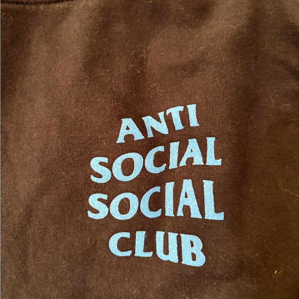 Anti Social Social Club Black Hoodie with Blue Text